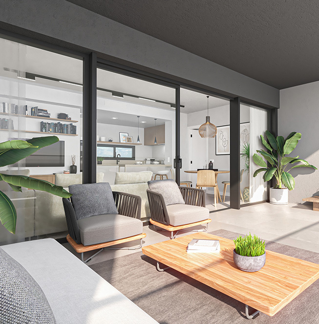 Terrazas apartamentos Slim Tower Benidorm