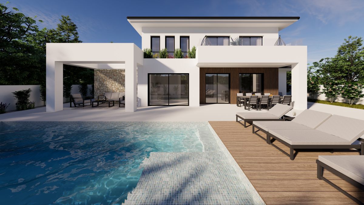 Villa de 4 dormitorios y 3 baños en Enchinent, Calpe en  proceso de construcción. Materiales y ejecución de la mejor calidad del marcado. Muy cerca de la playa.