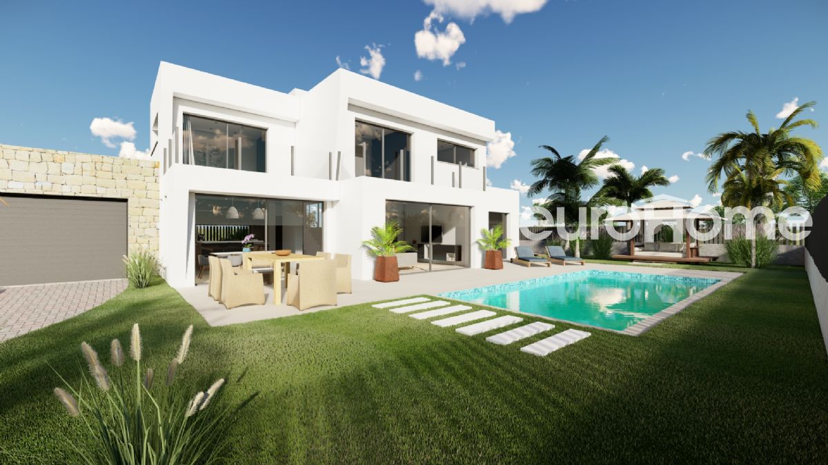 Villa project in Calpe with 4 bedrooms and 4 bathrooms with private pool in beautiful urbanization. South orientation and first quality and finishes.